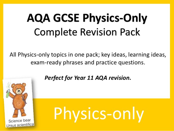 AQA GCSE Physics-only revision sheets