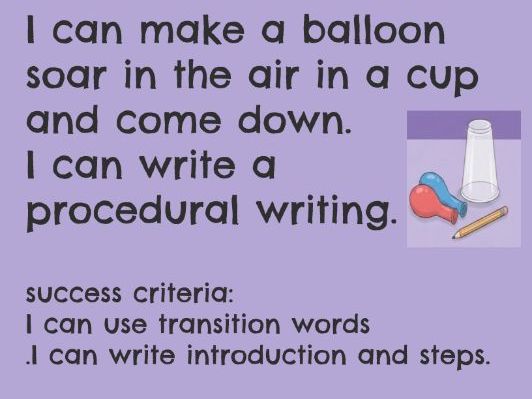 How to Make a Floating Balloon: Procedural Writing & Science (Grades 1-2)