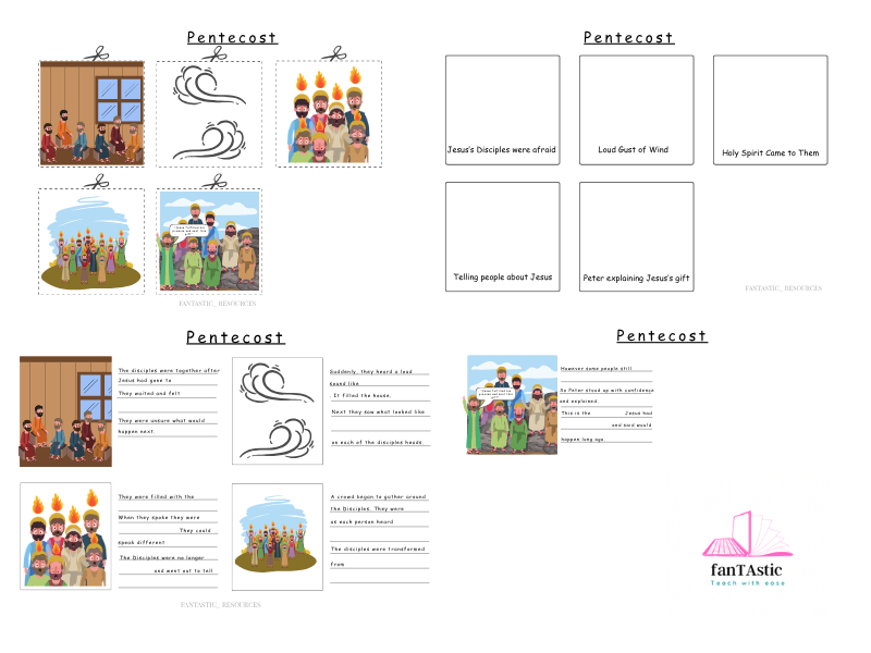 Pentecost Worksheets | Pentecost Story Sequencing & Writing | Differentiated RE Activities