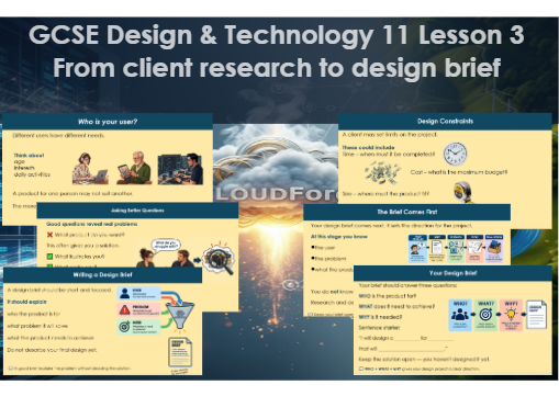 GCSE D&T Yr11 Lesson 3 – Client & Design Brief