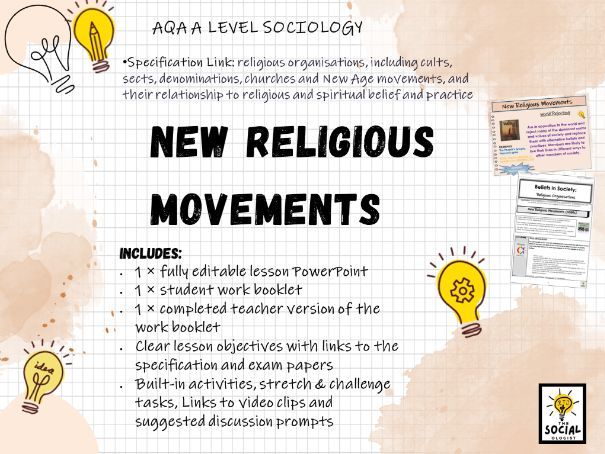 AQA A level Sociology - Beliefs in Society - New Religious Movements