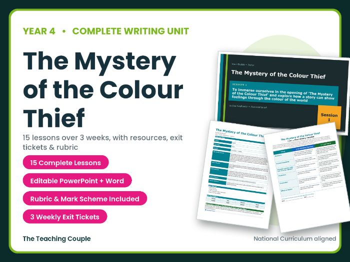 The Mystery of the Colour Thief | Year 4 English Unit | 15 Complete Lessons + Resources