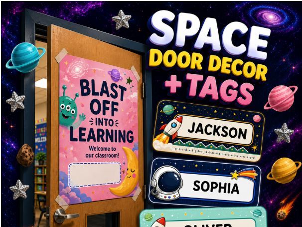 Outer Space Classroom Welcome Poster – 'Blast Off Into Learning' Printable Display Sign | Primary Sc