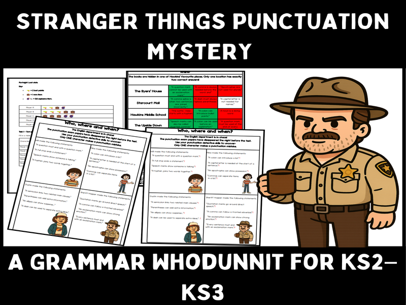 Punctuation Murder Mystery | KS2–KS3 English | Stranger Things Themed Grammar & Retrieval Activity