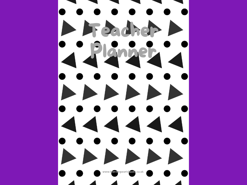 Black Shapes on White Background Teacher Planner
