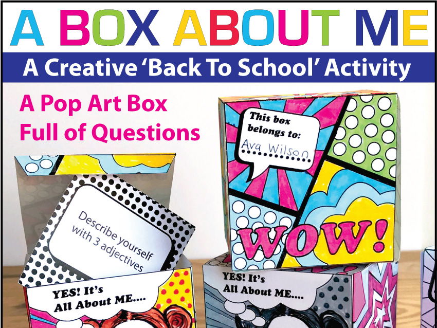 All About Me Back to School Pop Art Box & Task Cards