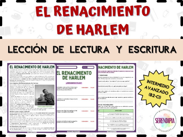The Harlem Renaissance SPANISH Reading Comprehension Activities | Black Literature Artists