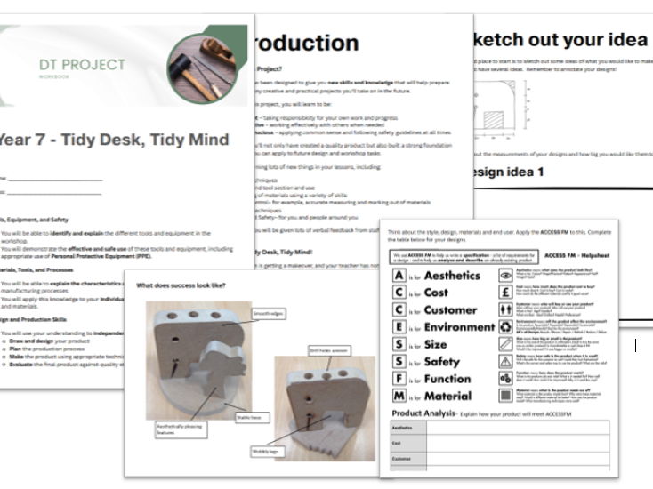 KS3 project - Desk tidy/Pen tidy