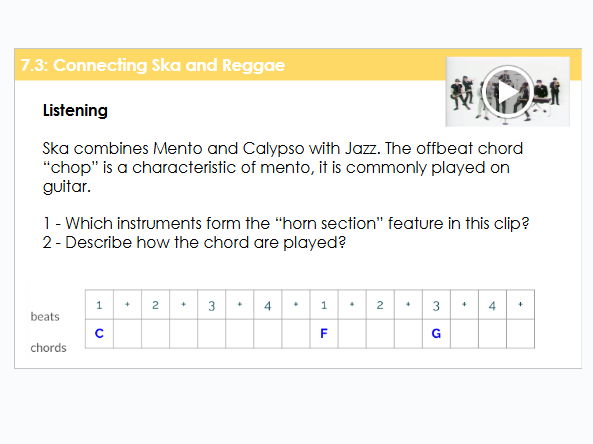 Year 7 Reggae – Connecting Ska and Reggae | KS3 Music Lesson 4