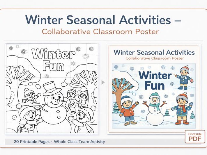 Winter Seasonal Activities – Collaborative Classroom Poster