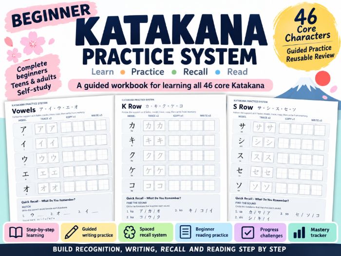 Beginner Katakana Practice Workbook