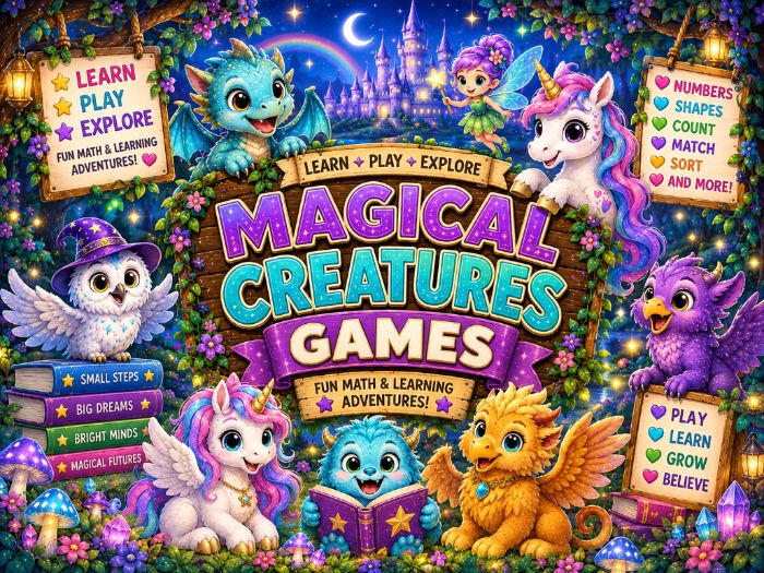 Magical Creatures Math Games | Number Sense, Counting & Shapes | Preschool–Grade 1