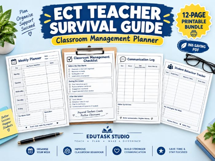 ECT Teacher Survival Guide & Classroom Management Planner | New Teacher Starter Pack