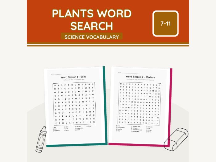 Plants Word Search KS2 Science | 7 Sheets