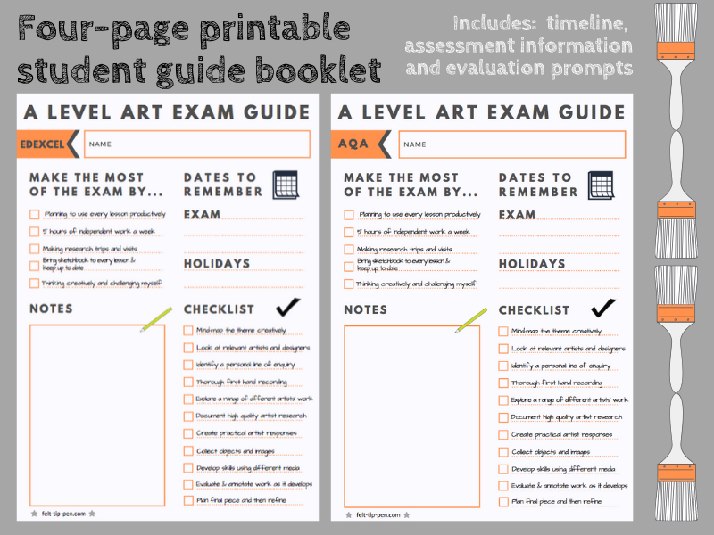 A level Art exam student guide booklet