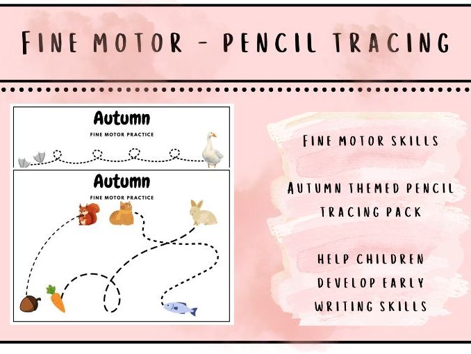 Autumn Pencil Control & Fine Motor Tracing Activities | EYFS Reception