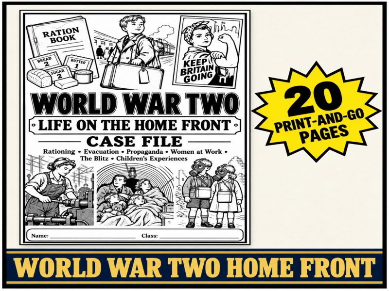 World War Two Home Front Case File | KS3 & GCSE History Worksheets