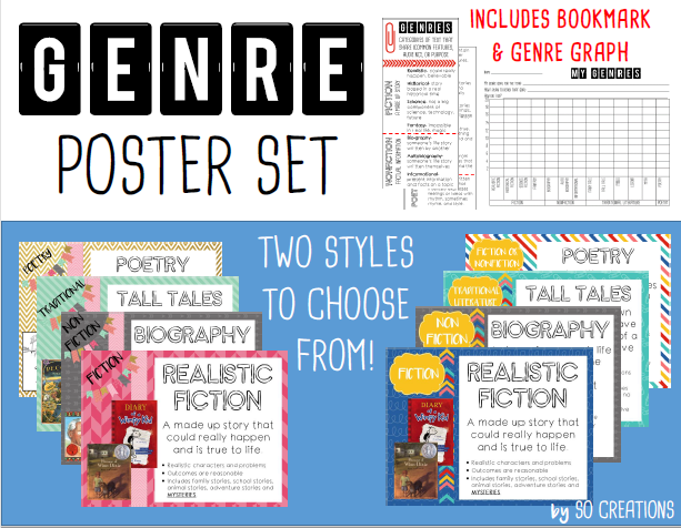 Genre Posters, Bookmark, and Graph