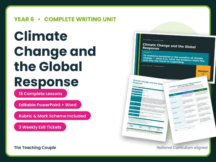 Climate Change and the Global Response | Year 6 English Unit | 15 Complete Lessons + Resources