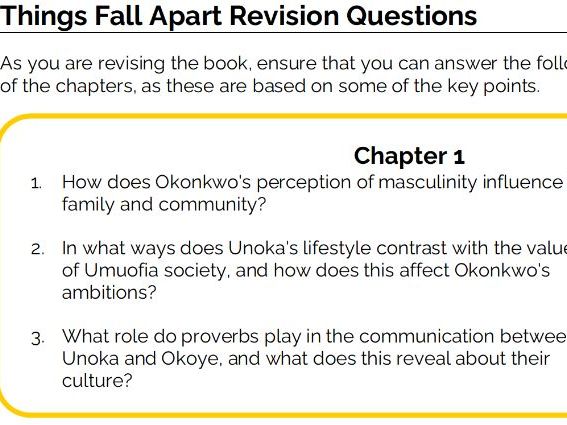 Things Fall Apart Chapter by Chapter Analysis Questions