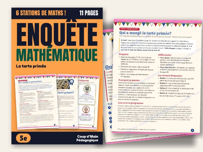 French Math Mystery Grade 5 Clue Style Stations | Enquête mathématique 5e