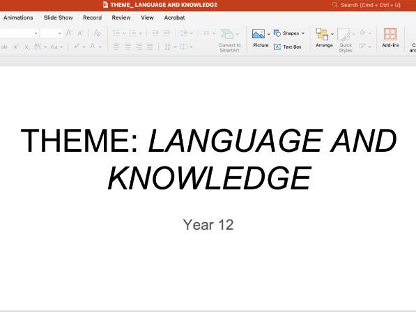 TOK THEME: LANGUAGE AND KNOWLEDGE
