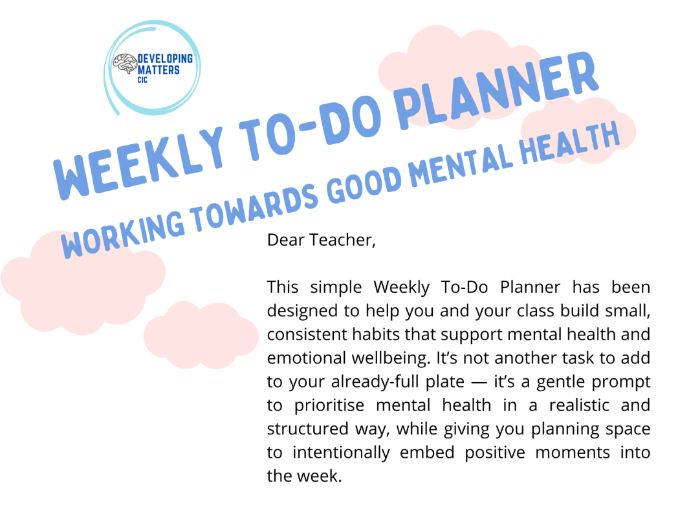 Weekly Teacher Planner (Mental Health Activities)