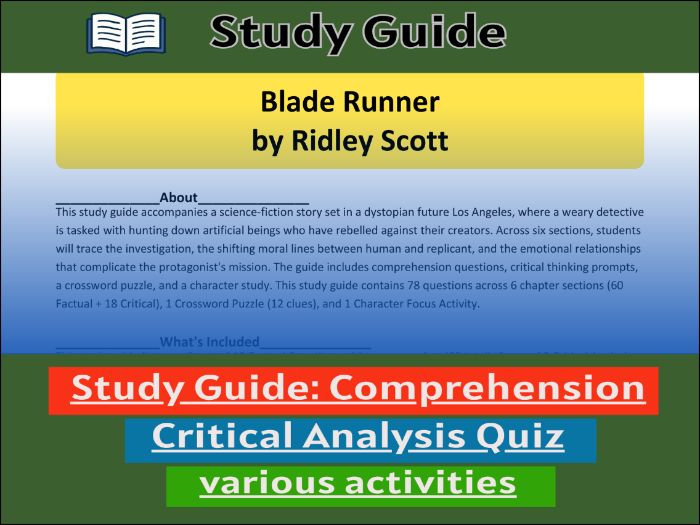 Blade Runner by Ridley Scott- study guide & Activities