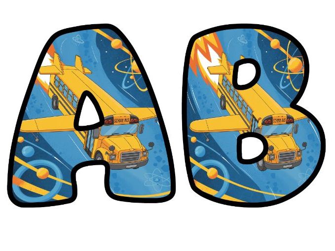 Rocket Science Flyer Themed Lettering Set | Classroom Display | Upper & Lowercase, 0-9