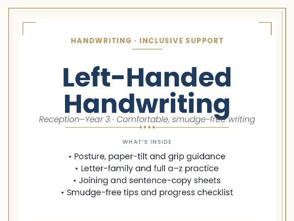 Left-Handed Handwriting Support Pack