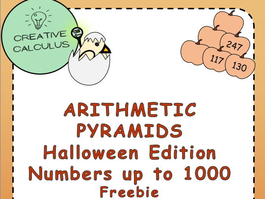 ARITHMETIC PYRAMIDS: Halloween Edition NR: 100 - Freebie