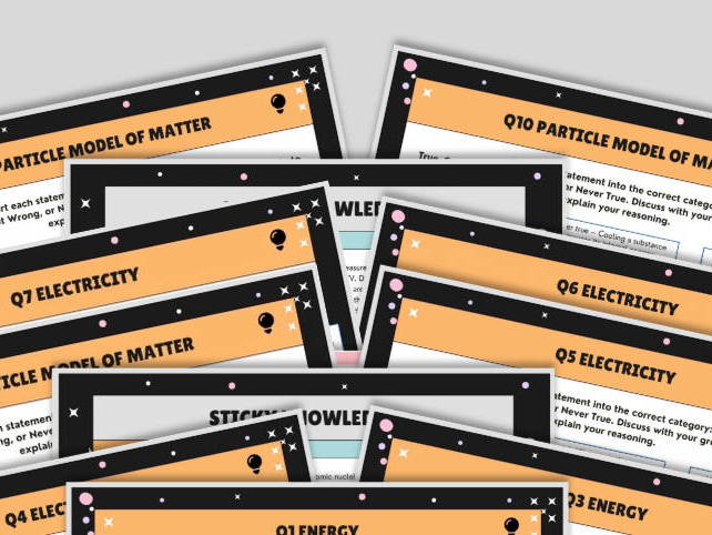 GCSE Physics Misconception Sorter: AQA Revision Activity