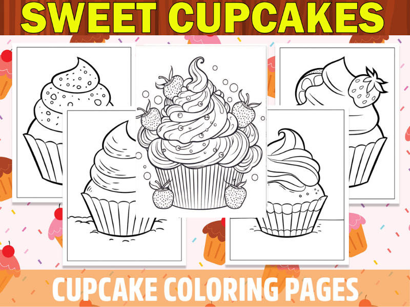 Sweet Cupcakes Printable Coloring Pages – Yummy and Fun Designs to Color!