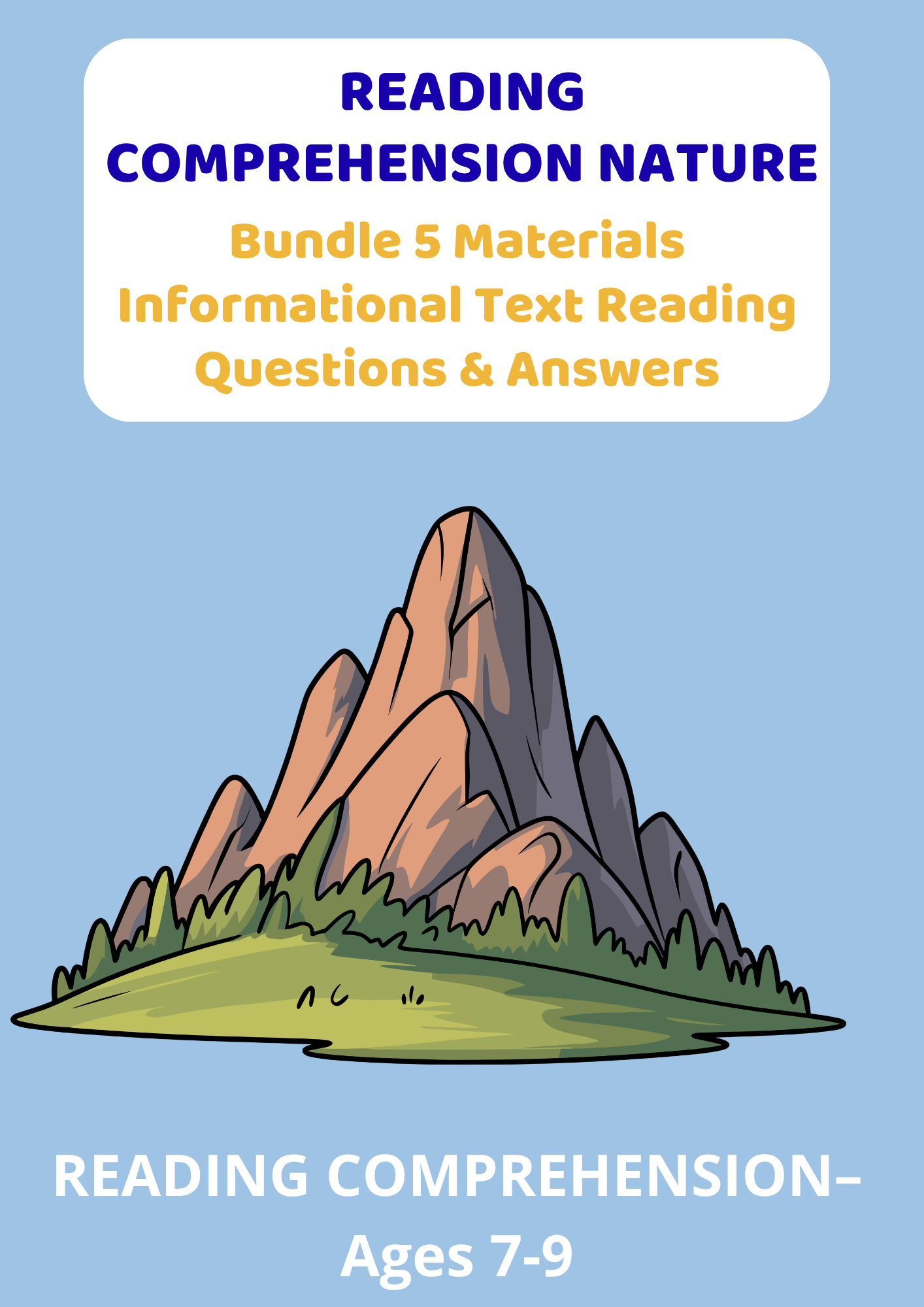 Reading Comprehension Nature - Bundle 5 Materials Informational Text