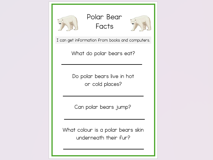 Polar Bear Research Task