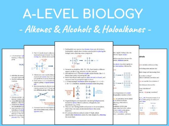 CONCISE A* A Level Chemistry Topic Alkenes & Alcohols & Haloalkanes Revision Notes