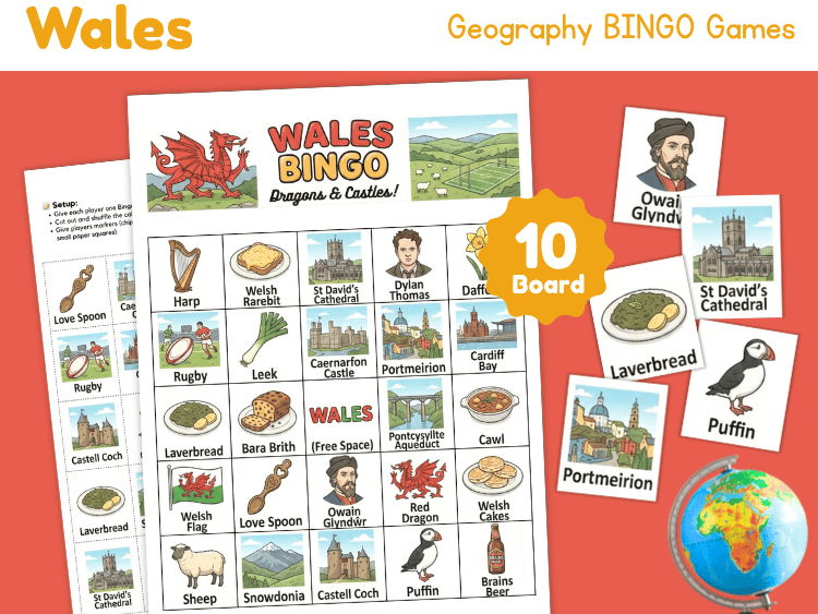 Wales Bingo Game | Geography, Landmarks & Culture Activity