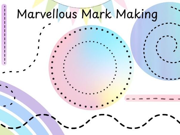 Pastel Coloured Mark Making Sheets with Swirls, Lines and Circles