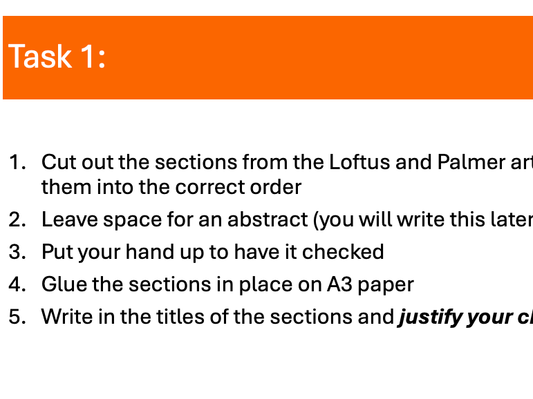 Structure of a Report - AQA A-Level Psychology Lesson (New Spec)