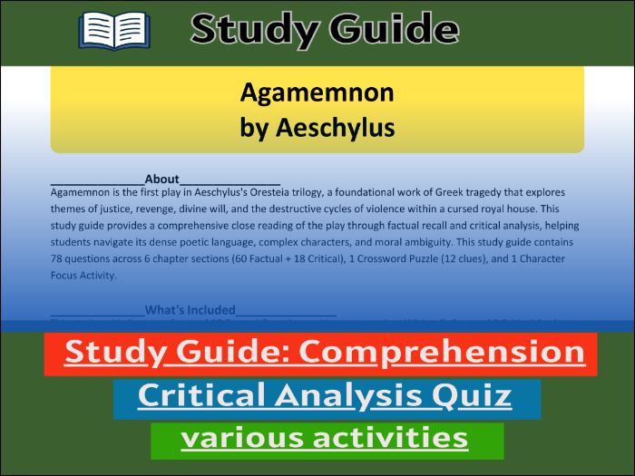 Agamemnon by Aeschylus, study guide & Activities