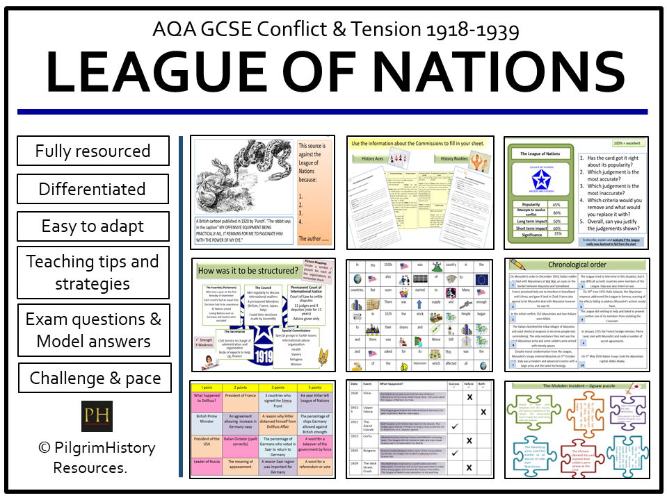 AQA GCSE Conflict and Tension League of Nations Bundle