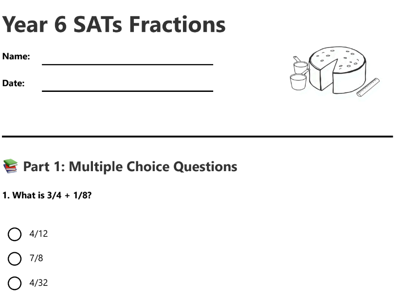 Year 6 - Fractions