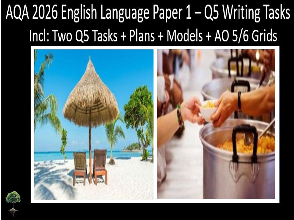 Two Q5  Writing Tasks AQA 2026 English Language Paper 1 | Plans, AO Grids, Models