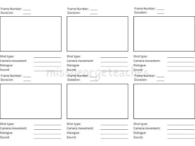 Storyboard templates - 3 options - Media/Film