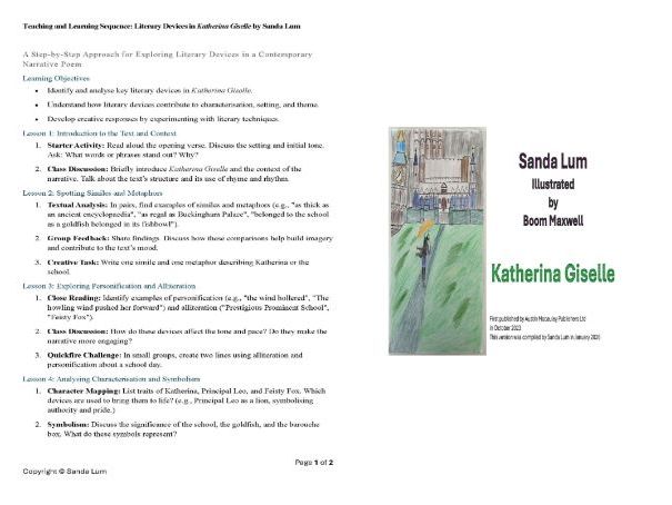 Literary Devices in Katherina Giselle by Sanda Lum