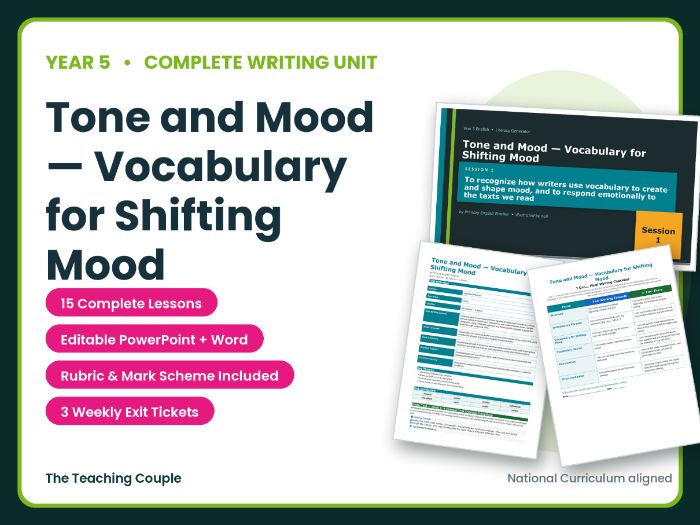 # Tone and Mood — Vocabulary for Shifting Mood | Year 5 English Unit | 15