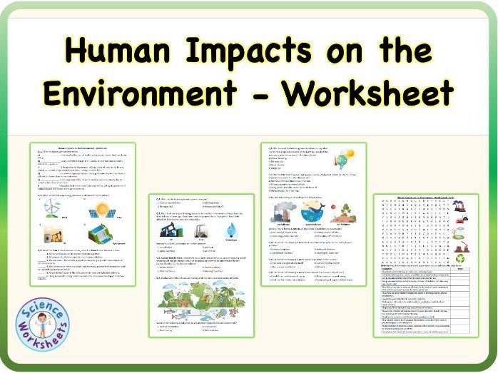 Human Impacts on the Environment, Worksheet, Printable PDF (KS3 Biology, Science)