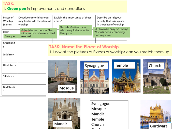 KS3 Places of Worship y7