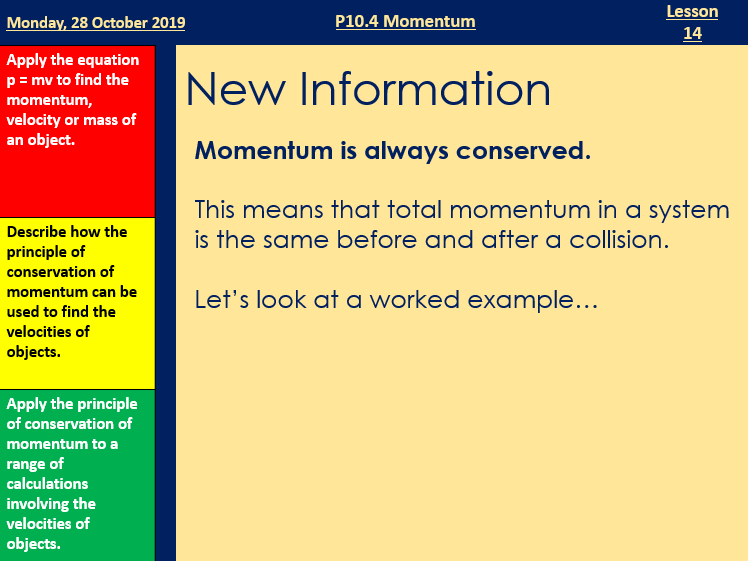 Momentum Full Lesson Teaching Resources
