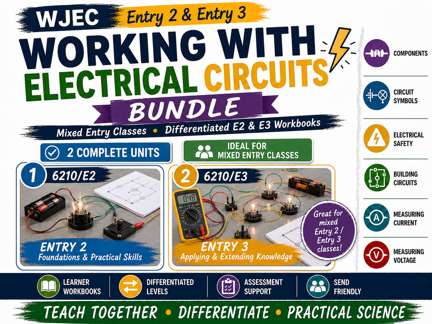 WJEC Entry 2 & Entry 3 Working with Electrical Circuits Bundle | 6210/E2 & 6210/E3 | Mixed Entry Classes